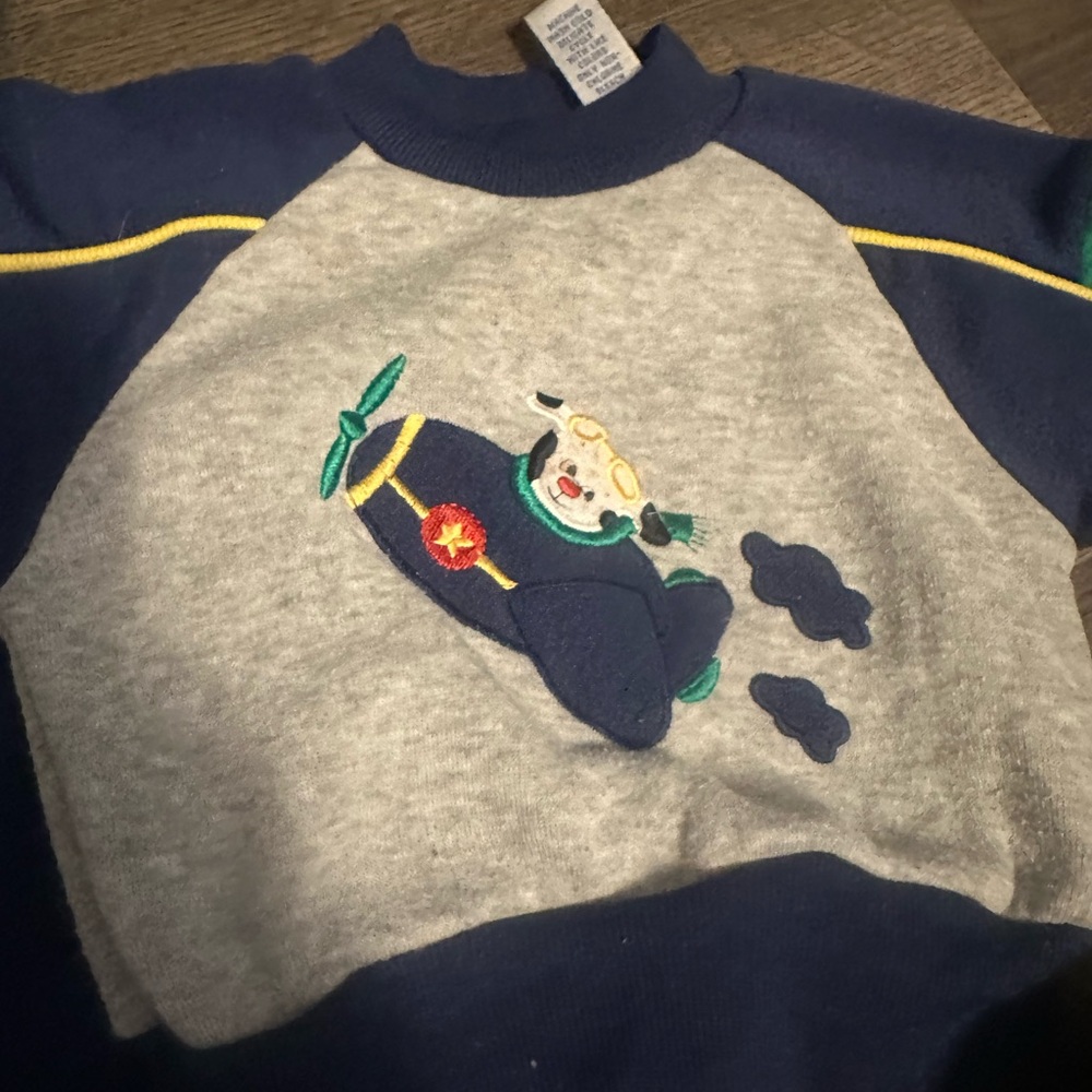 Cute vintage Airplane Sweater for Kids